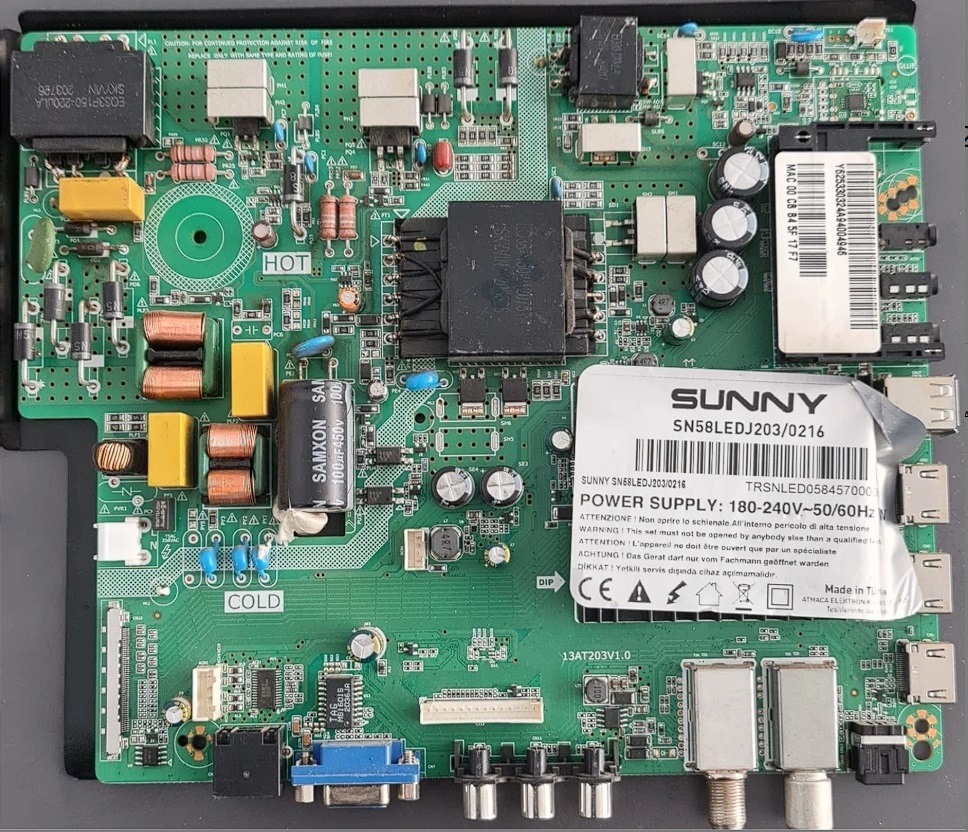 SUNNY 13AT203V1.0 SN58LEDJ203/0216 MAİNBOARD ANAKART